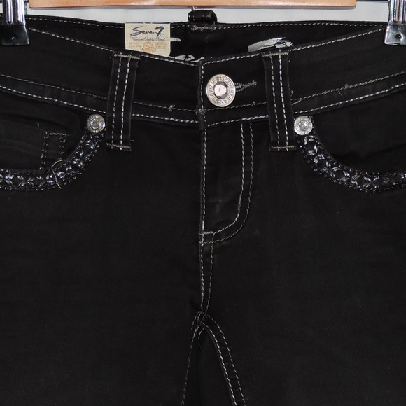 Seven7 Leggings Dark Denim Sz 27 New - Picture 7 of 8